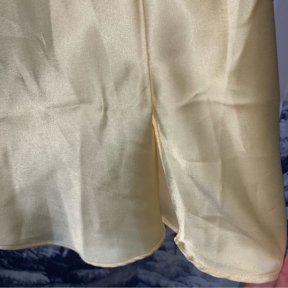 Vintage 90’s Victoria Secret Yellow Lace Lingerie Nightie Slit Night Gown Slip - Picture 3 of 9